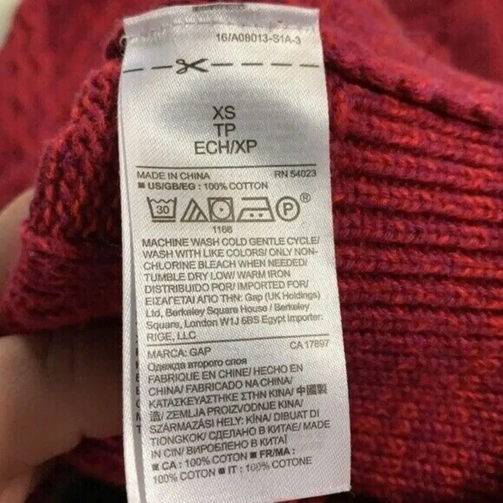 GAP Crochet Red Holiday Knit Sweater | Women’s Sz XS